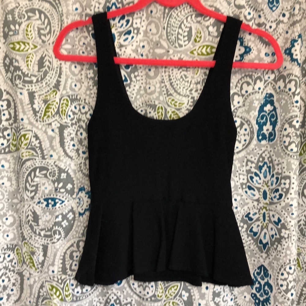 Black Bebe Peplum Tank